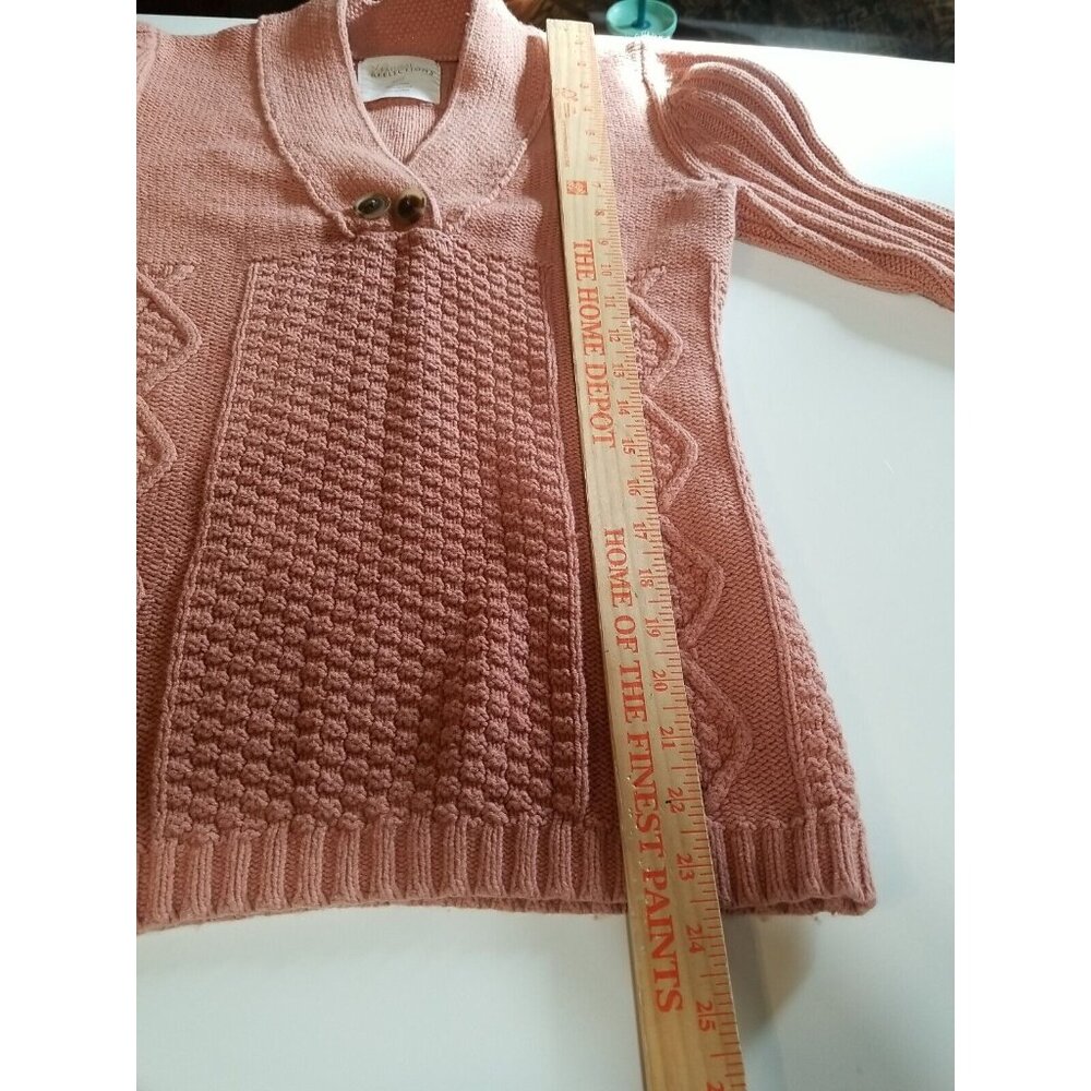 Natural Reflections Womens V Neck Long Sleeve Pullover Cable Knit Sweater Small - Picture 9 of 9